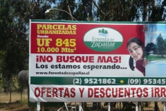 parcelles urbanisées, ne cherchez plus. (sur la cote pacifique, beaucoup de publicités pour des parcelles à bâtir, à proximité de la mer, dans des lieux encore vierges)