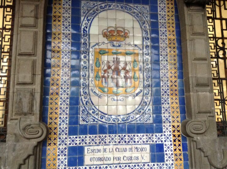 Le blason mexicain en azulejos